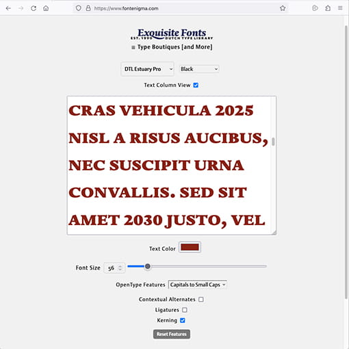 DTL’s FontEnigma test enviroment
