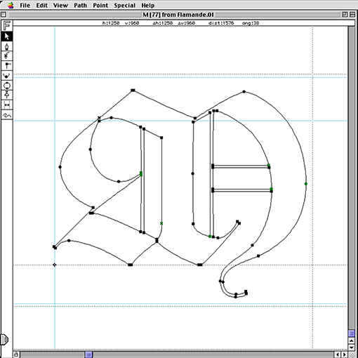 Majuscule M for DTL Flamande by Matthew Carter